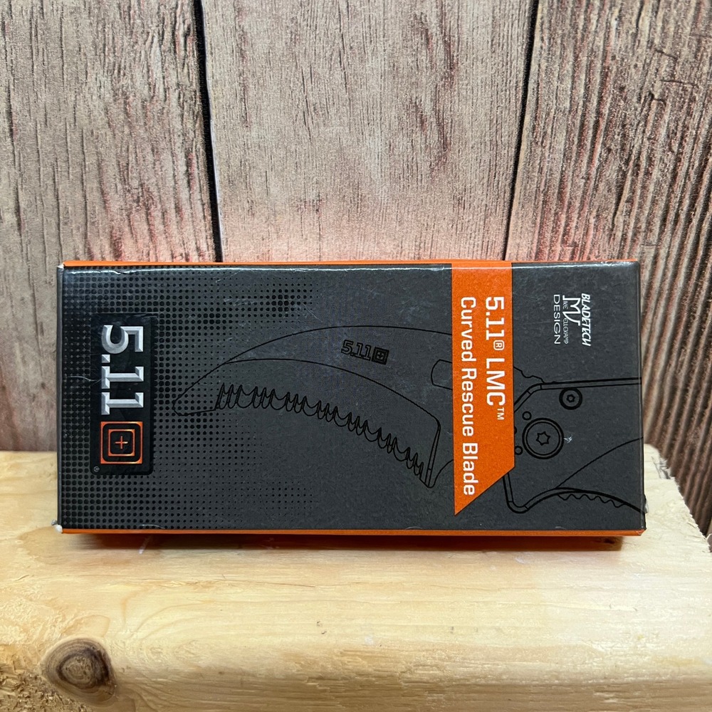 5.11 Tactical LMC Curved Rescue Folding Knife Orange FRN Serrated AUS8